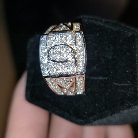 STERLING silver and Cubic Zirconia ring multi stone size 8.5 - Picture 4 of 8